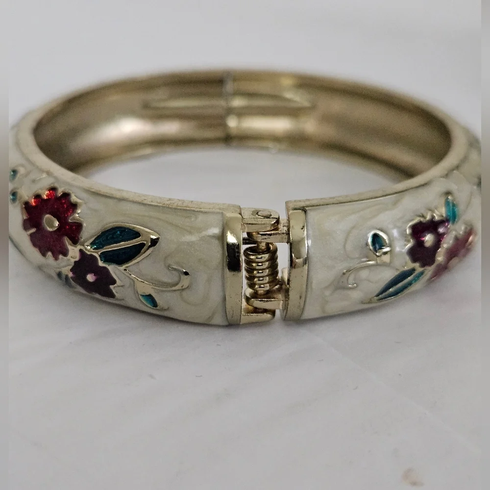Cloisonne Hinged Bracelet - Picture 2 of 5